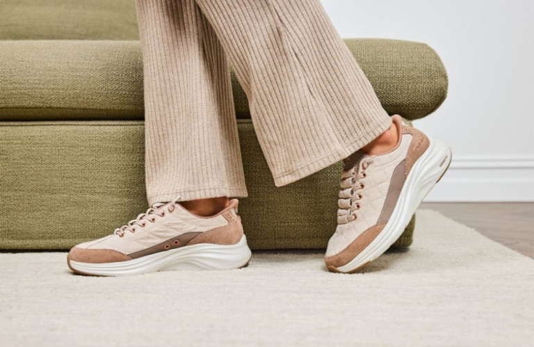Skechers Cozy Fit styles featuring Hands Free Slip-ins technology for all-day comfort
